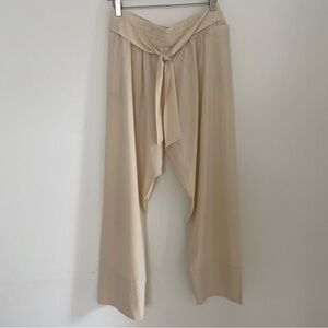 ADAY Cream Elastic Waist Pants NWOT